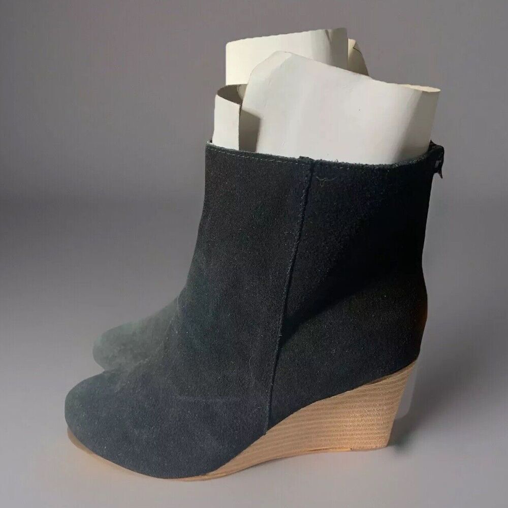 NYLA Women’s Suede Ankle Wedge Booties Elegant Dressy Boots